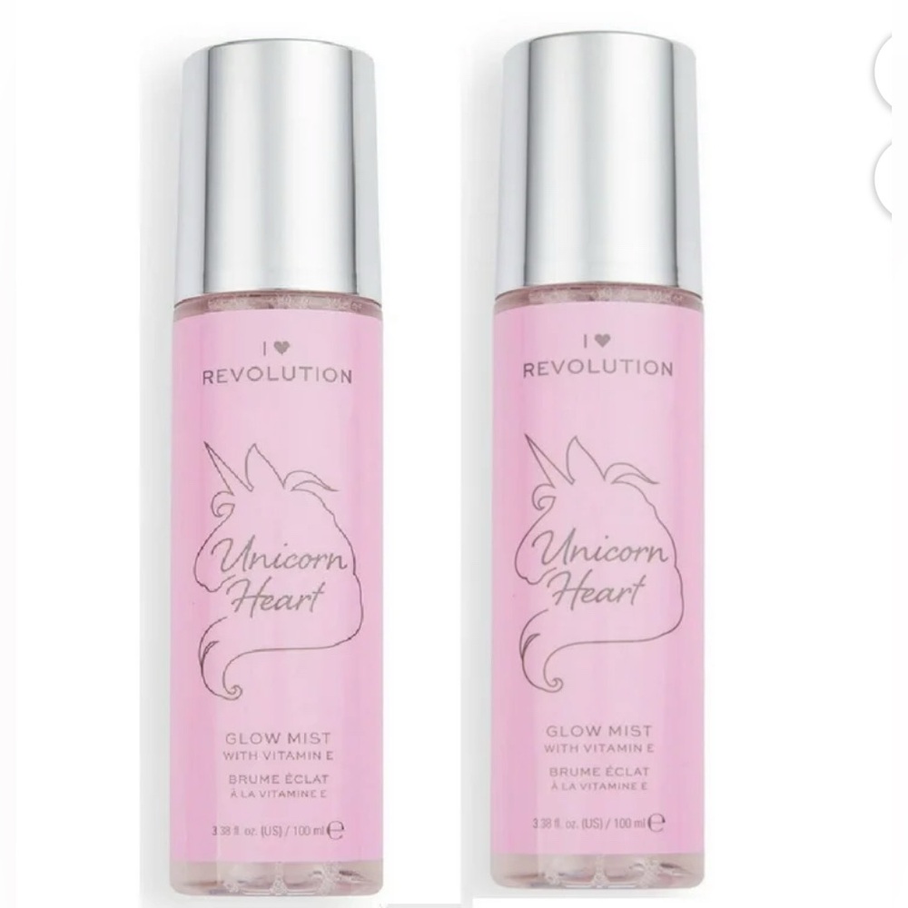Revolution Beauty Limited Unicorn Heart Glow Mist &Vitamin E, Set of 2 (200ml)